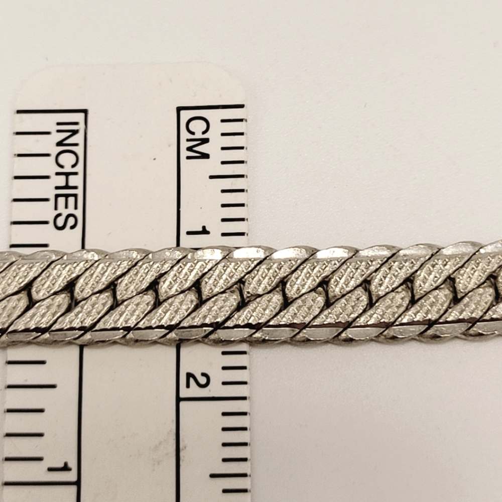 Solid 925 Sterling Silver Flat Snake Curb Chain L… - image 3